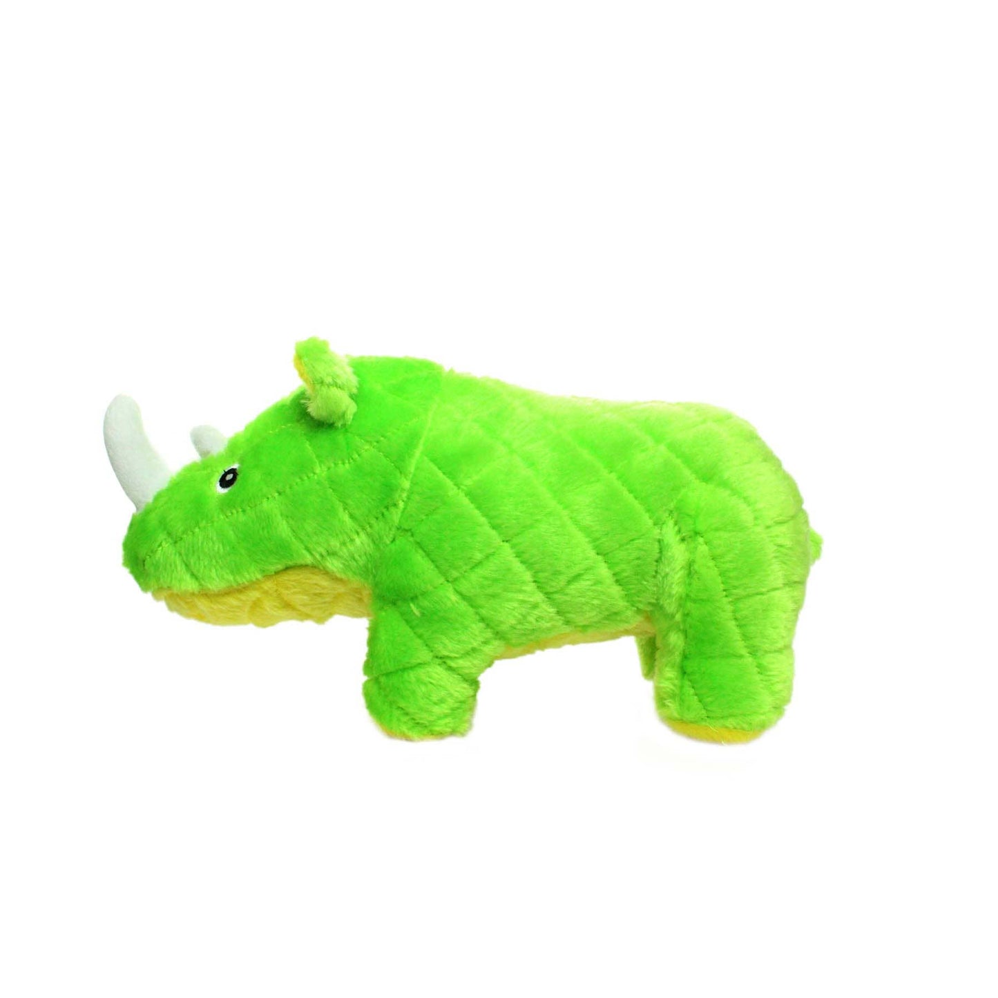Mighty Safari Rhinoceros - Green, Plush, Squeaky Dog Toy