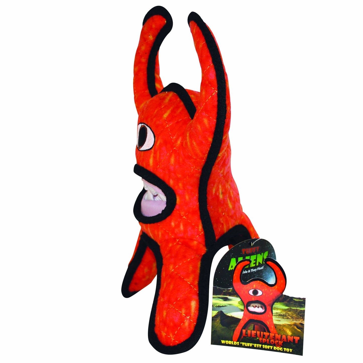 Tuffy Alien - Red, Durable, Tough, Squeaky Dog Toy