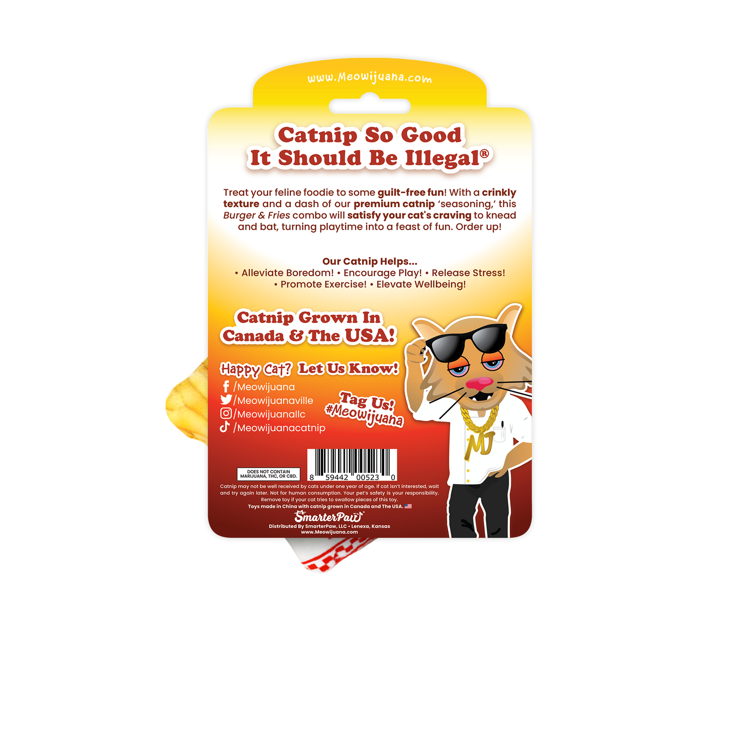 Get Hungry Burger and Fries Refillable Catnip Cat Toy