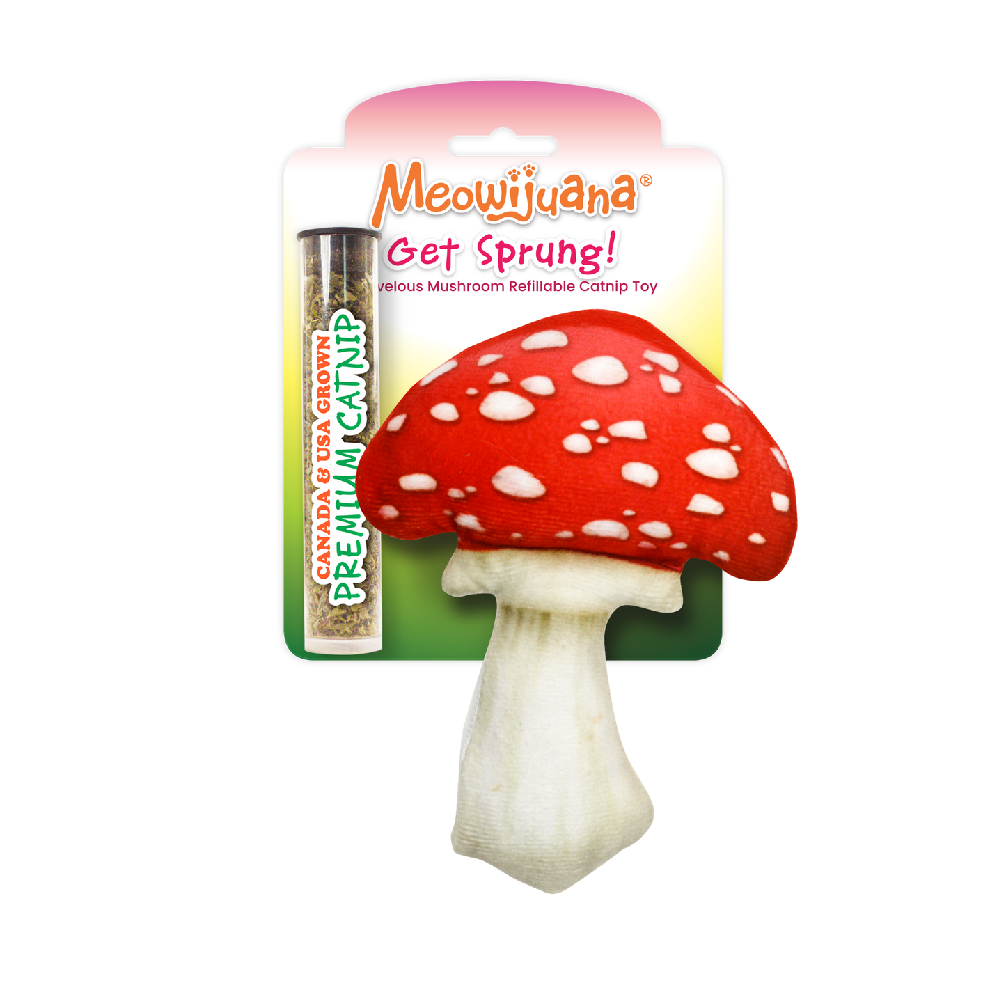 Get Sprung Marvelous Mushroom Refillable Catnip Cat Toy