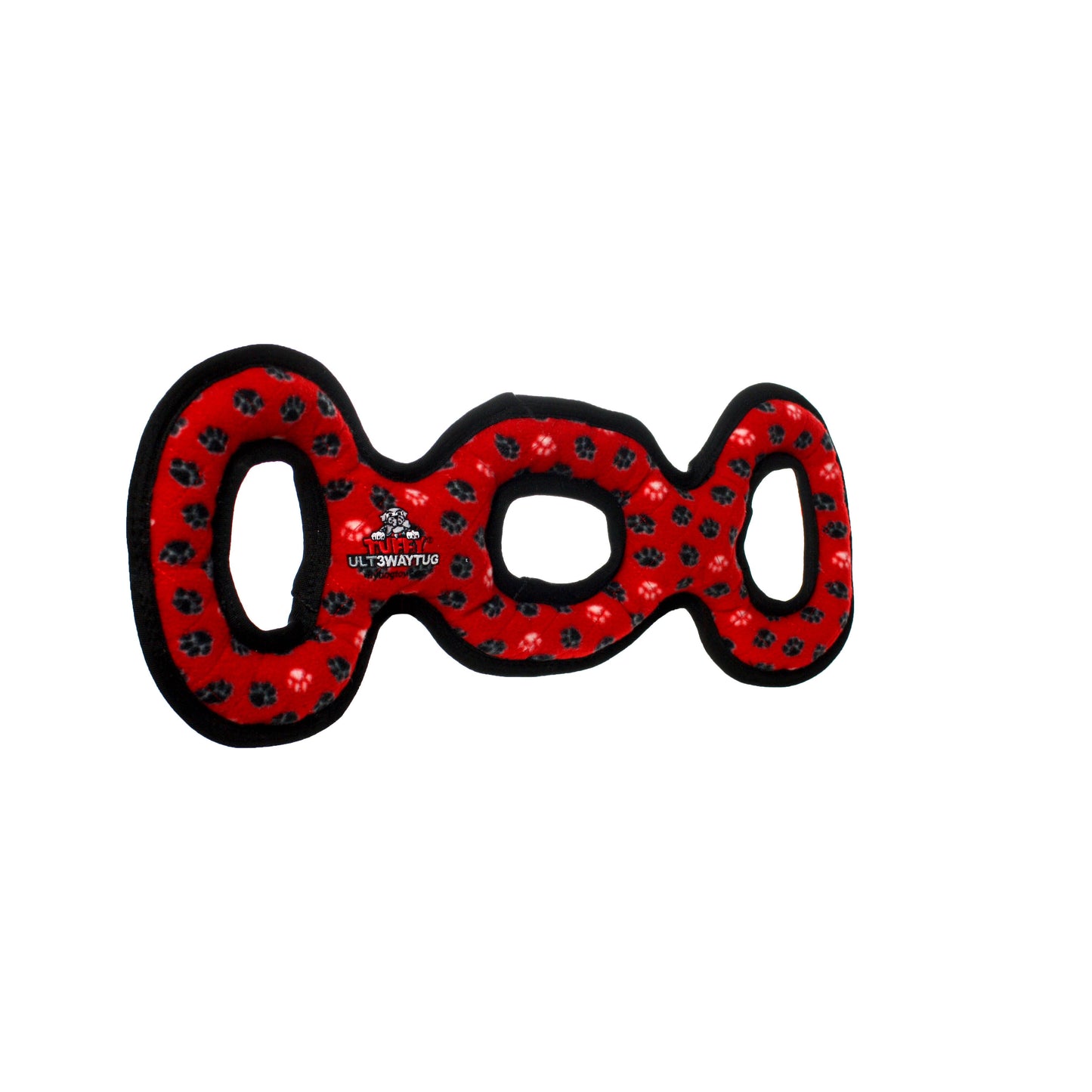 Tuffy Ultimate 3 Way Tug - Red Paw, Squeaky Dog Toy