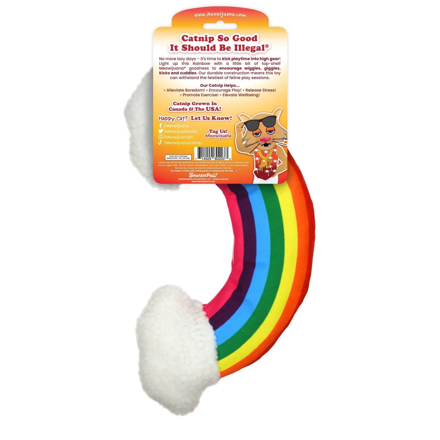 Meowijuana® Get Kickin' Rainbow Refillable Kicker Cat Toy