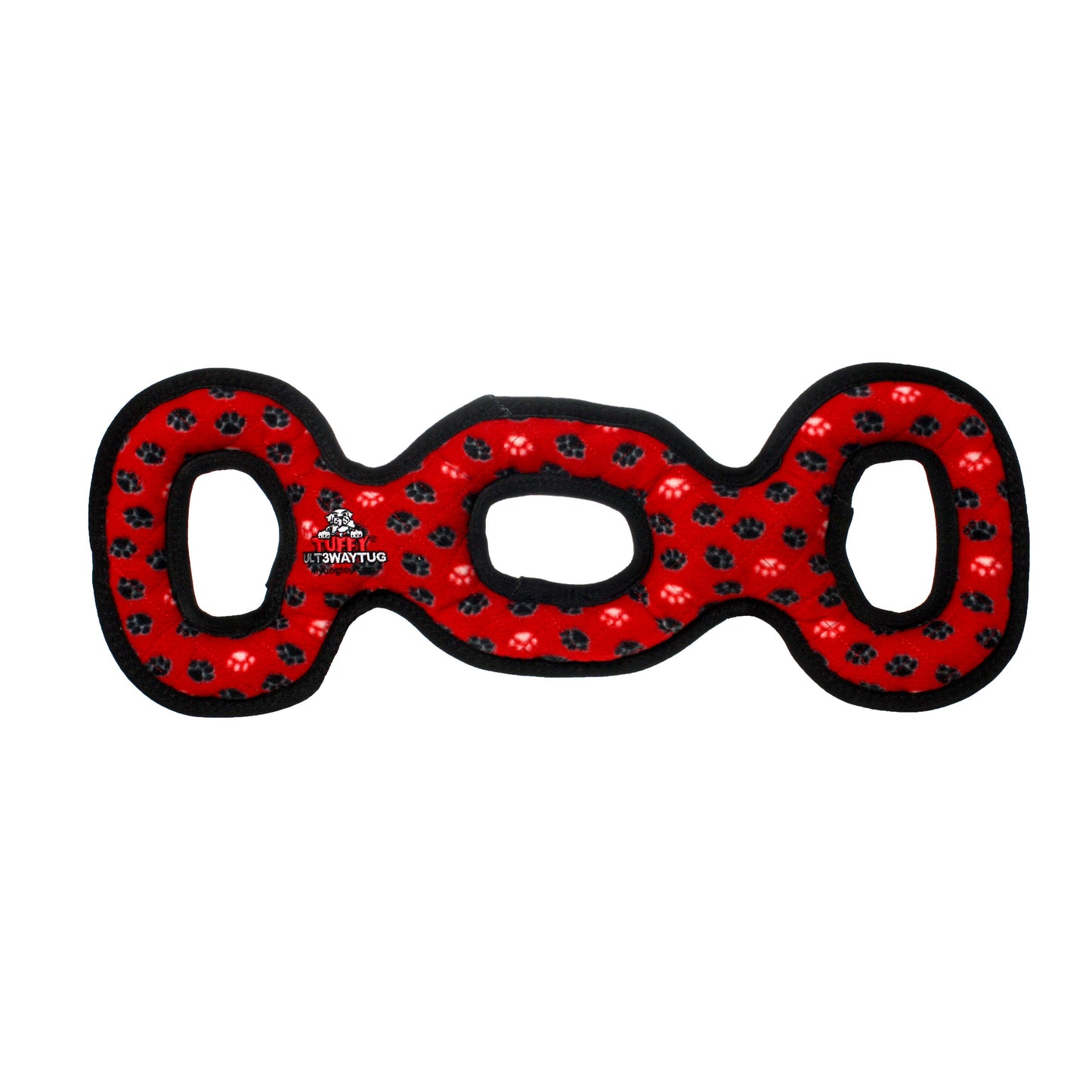 Tuffy Ultimate 3 Way Tug - Red Paw, Squeaky Dog Toy