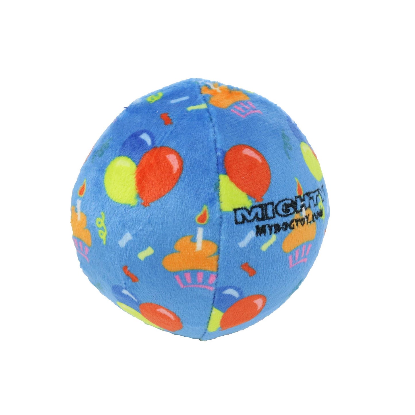 Mighty Ball-Medium Celebration Squeaky Dog Toy, No Stuffing