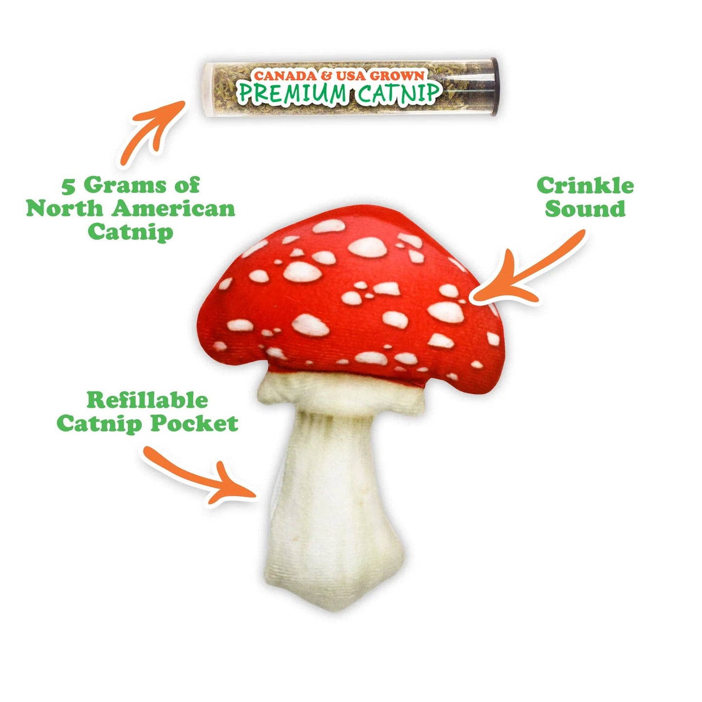 Meowijuana® Get Sprung Mushroom Refillable Cat Toy