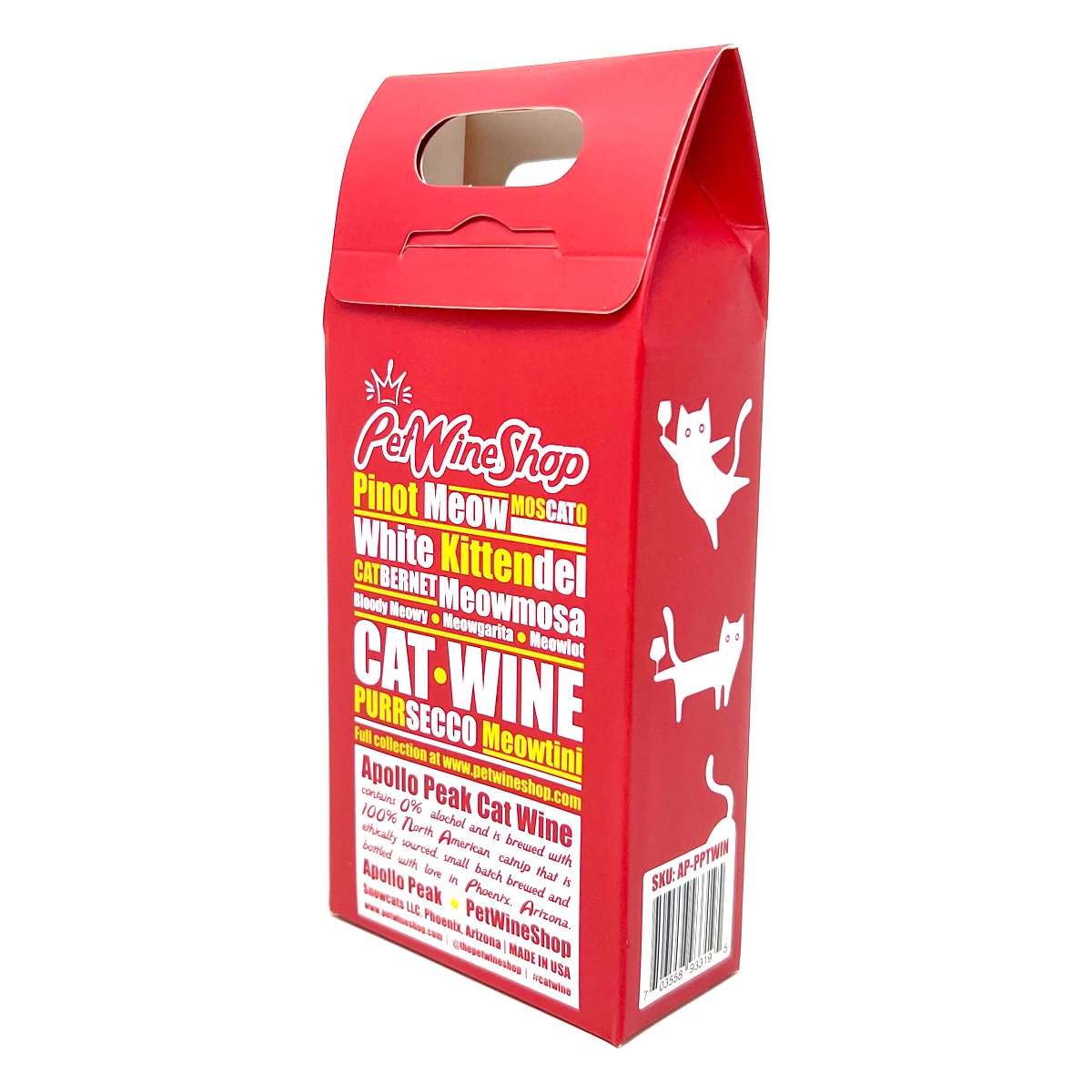 Cat Wine Pawty Pack Twin Pack Gabled Gift Pack Case Discount