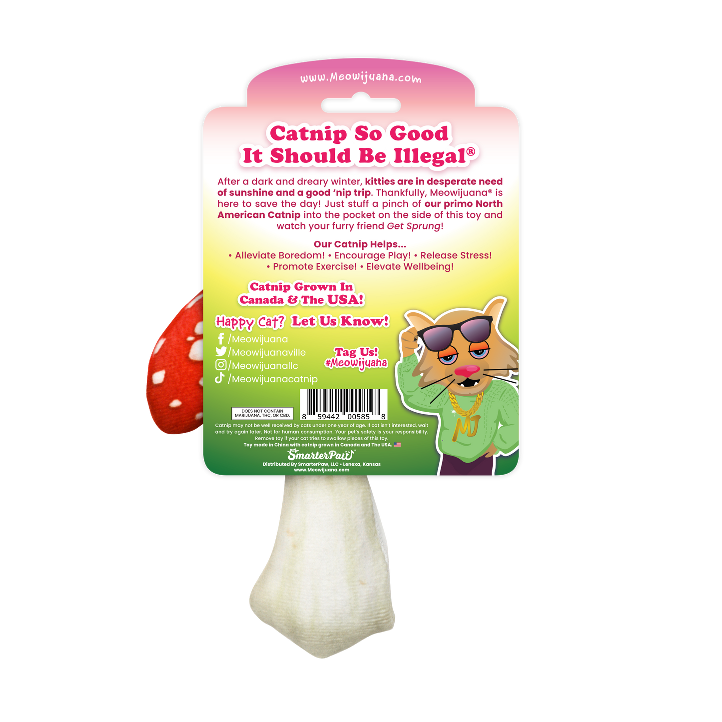 Get Sprung Marvelous Mushroom Refillable Catnip Cat Toy