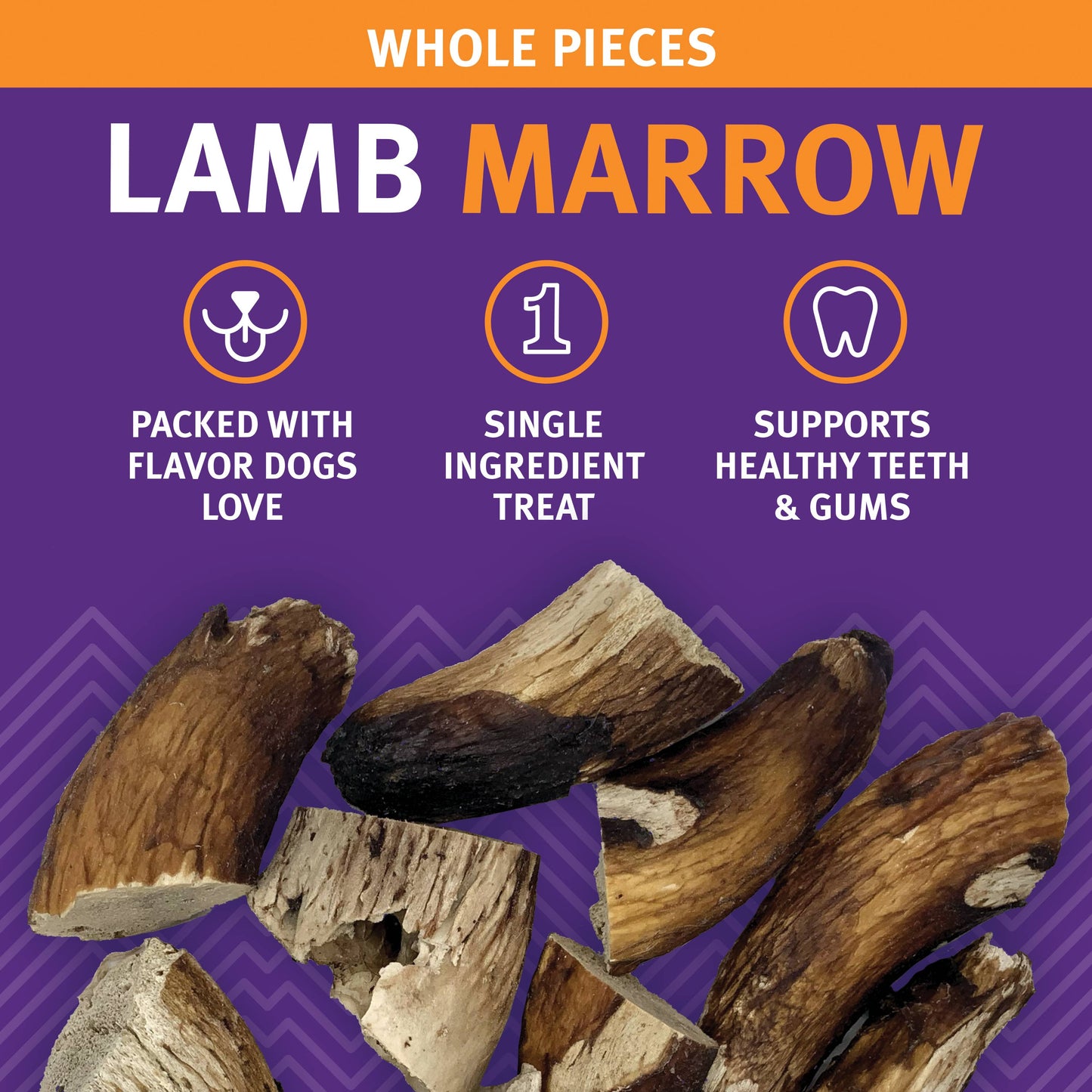 Icelandic+ Lamb Marrow Whole Pieces Dog Treat 4-oz Bag