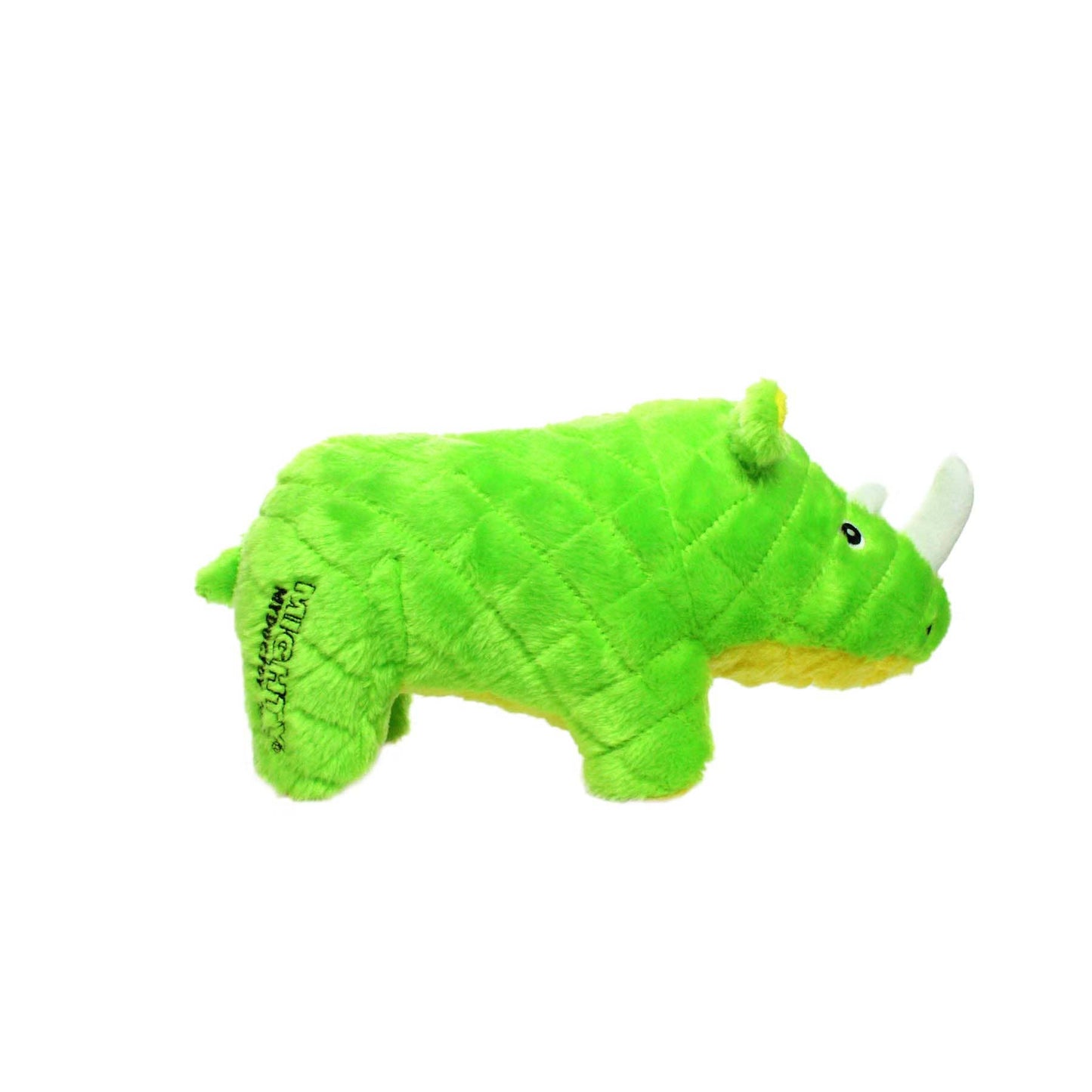 Mighty Safari Rhinoceros - Green, Plush, Squeaky Dog Toy