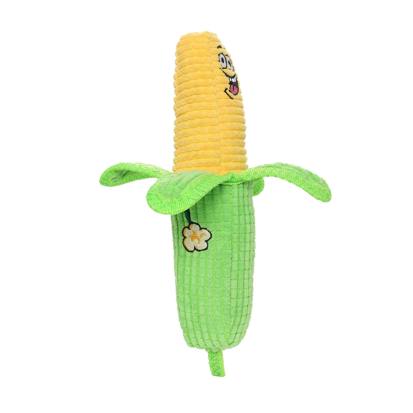 Tuffy Funny Food Corn, Durable, Squeaky Dog Toy 2-in-1