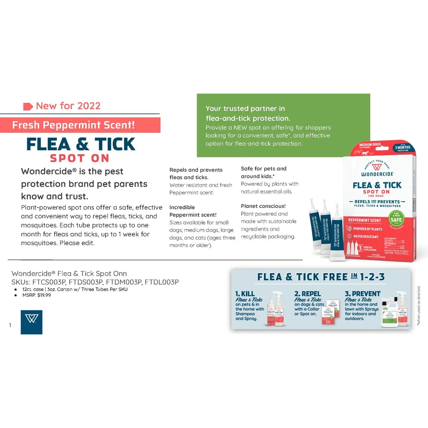 Wondercide Flea & Tick Spot On for Cats - Peppermint