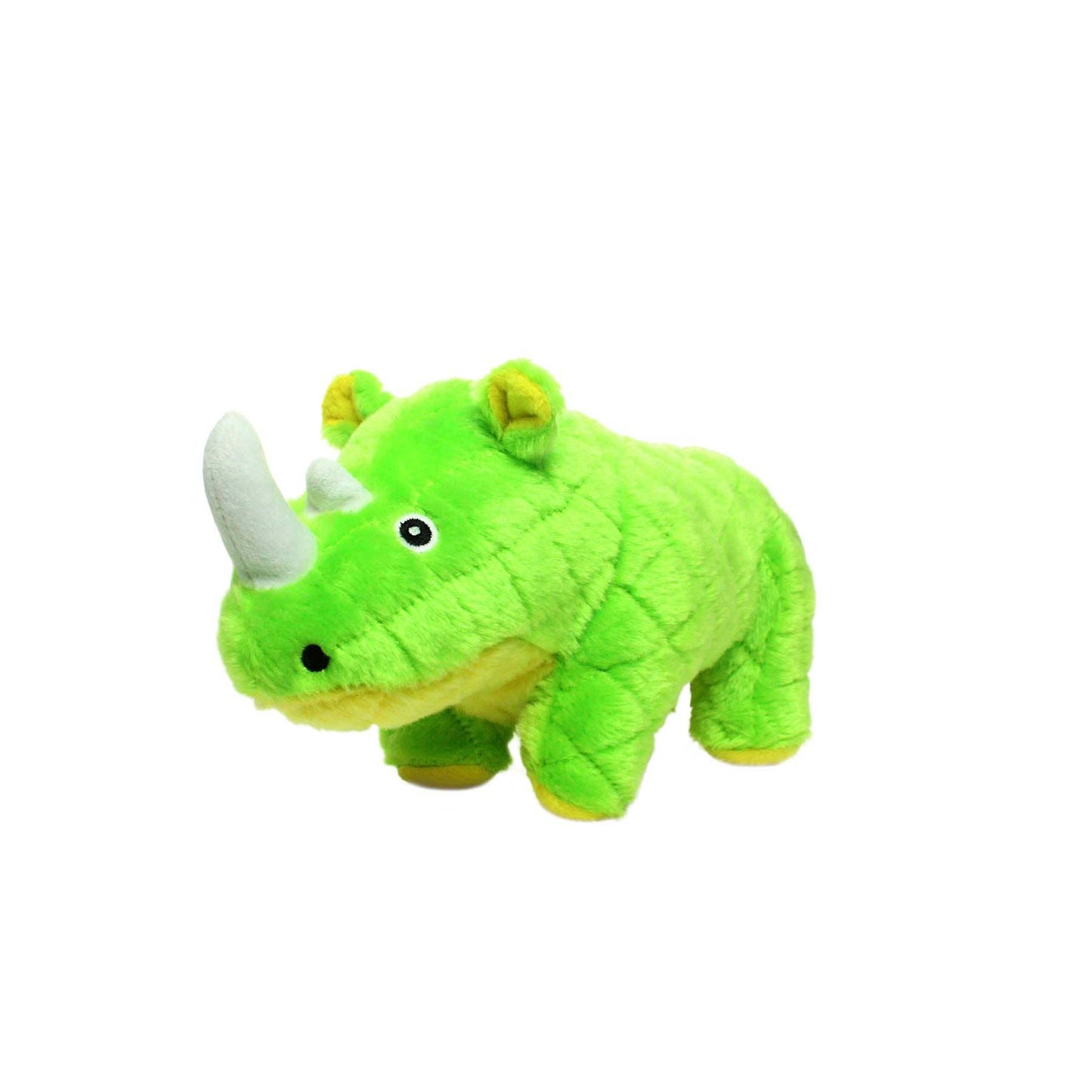Mighty Safari Rhinoceros - Green, Plush, Squeaky Dog Toy