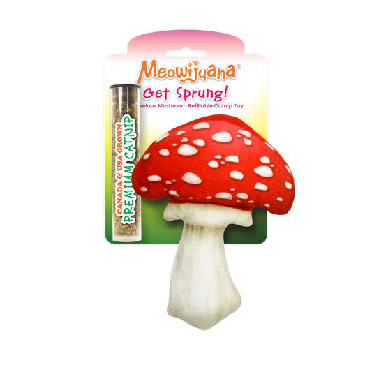 Get Sprung Marvelous Mushroom Refillable Catnip Cat Toy