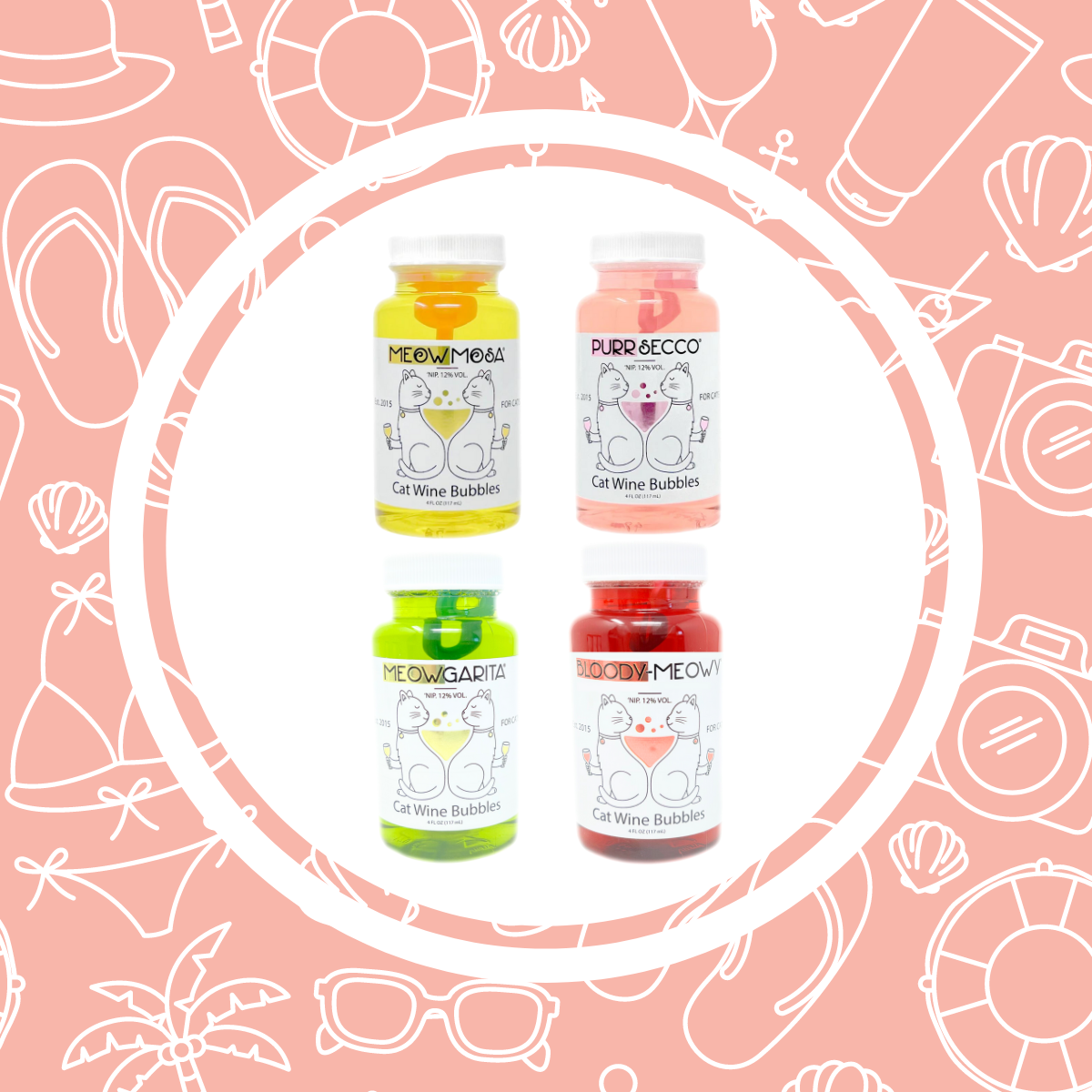 Meowgarita Cat Wine Bubbles Non-Toxic Catnip Bubbles for Cat