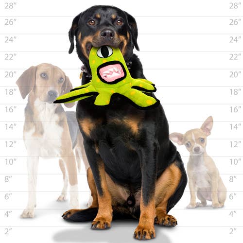 Tuffy Alien - Green, Durable, Tough, Squeaky Dog Toy