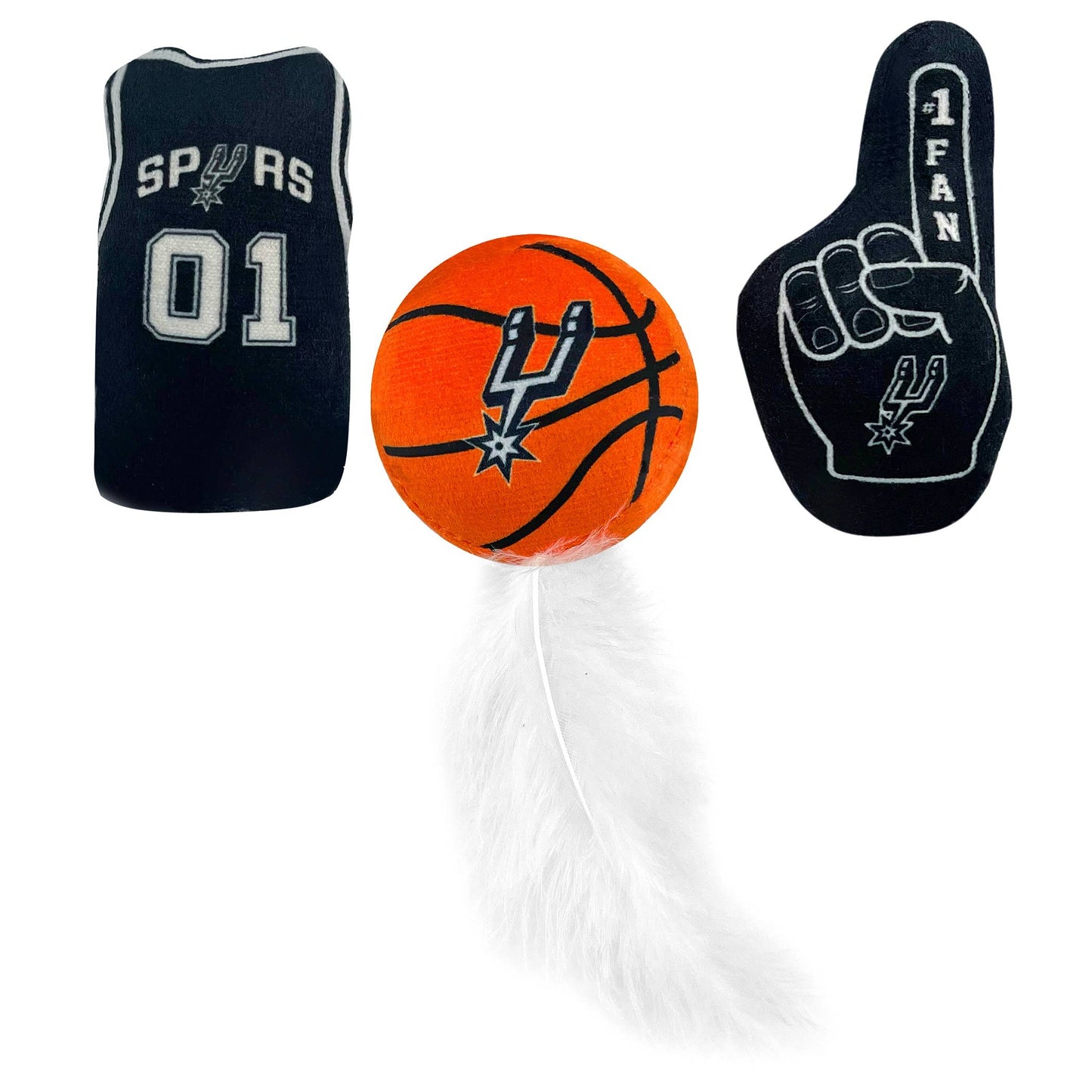 SAN ANTONIO SPURS 3 PC CAT NIP TOY SET