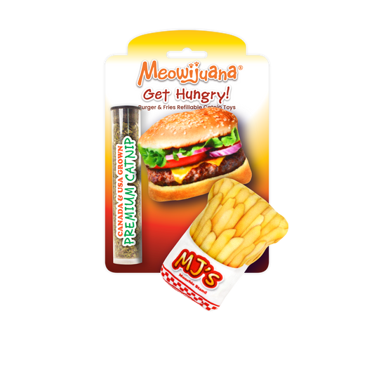 Get Hungry Burger and Fries Refillable Catnip Cat Toy