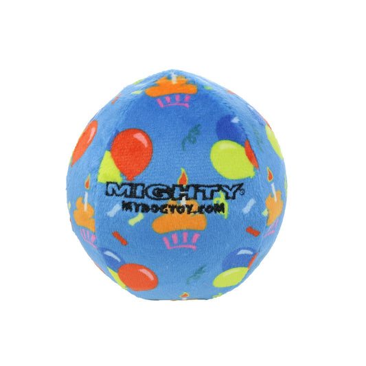 Mighty Ball-Medium Celebration Squeaky Dog Toy, No Stuffing
