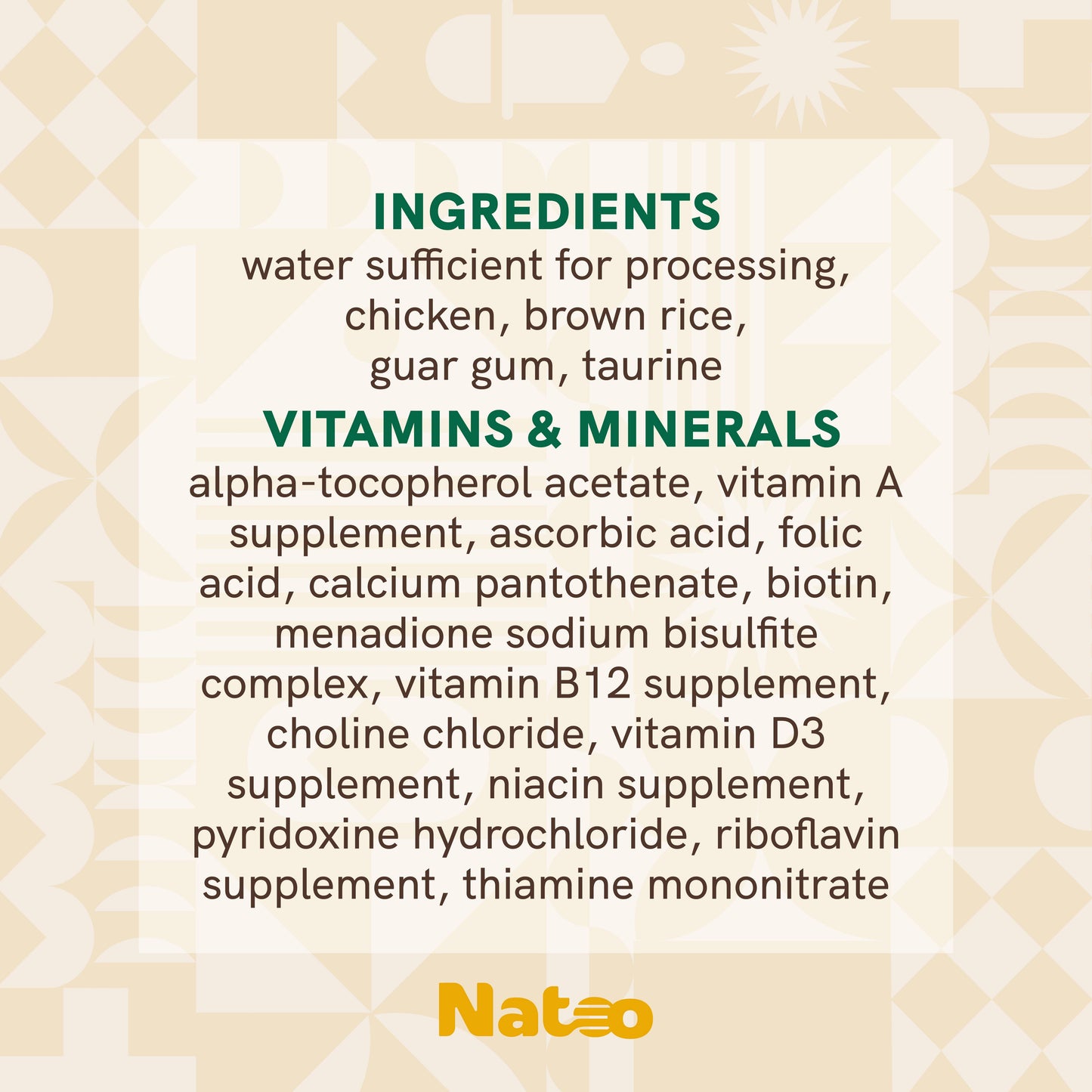 Natoo Topper for Cats - Chicken & Brown Rice